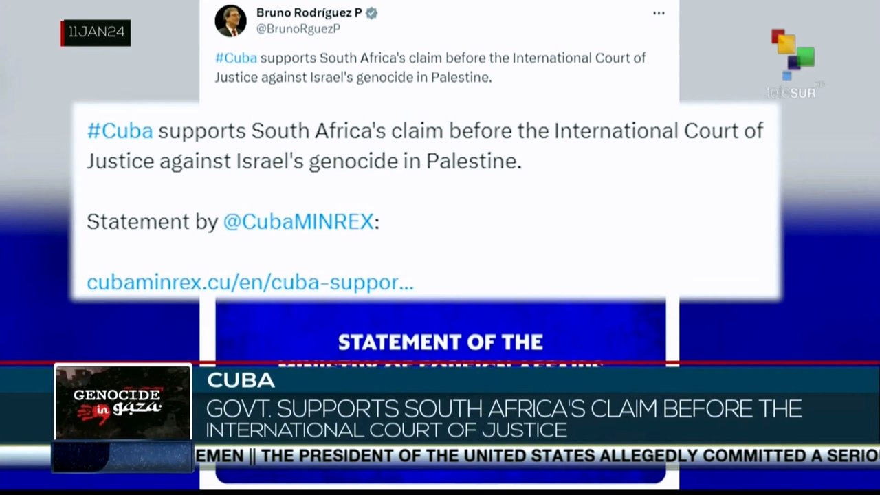 Cuba: Govt. supports South Africa claim before the international court of justice