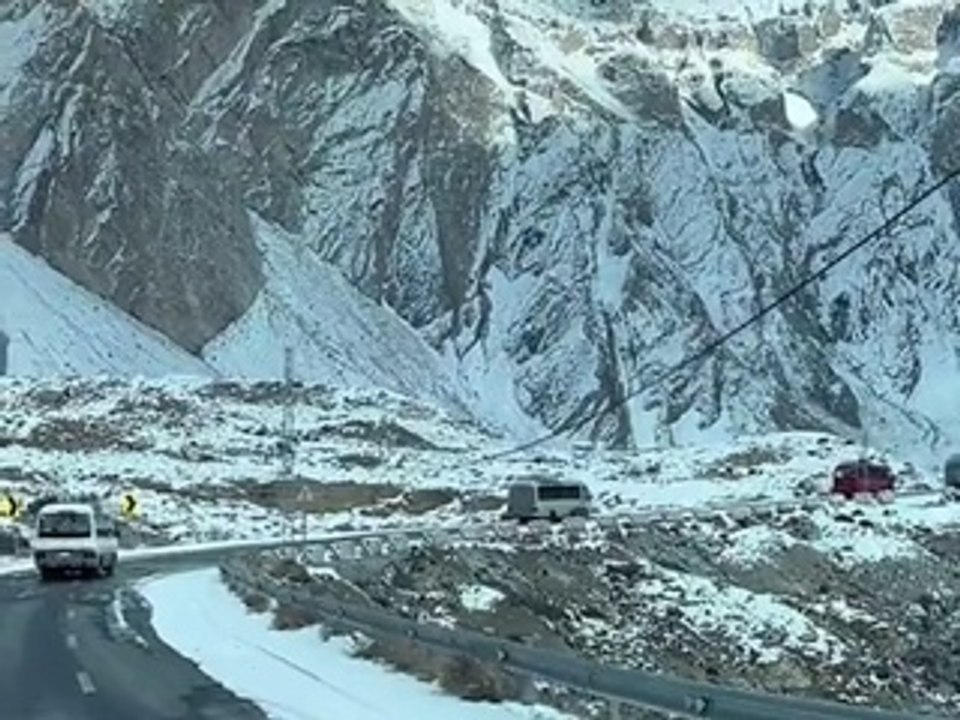Gilgit Baltistan Mountains Snowfall View