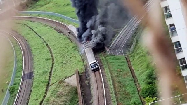 Vagão do metrô pega fogo em Águas Claras