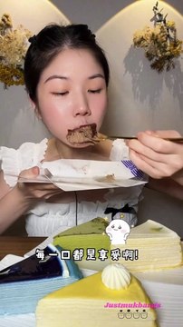 #10 Desserts mukbang/ASMR || crepe cakes