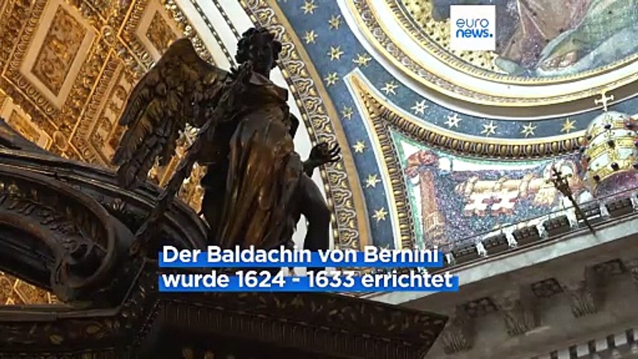 'Dicke Schicht': Bronze-Baldachin im Petersdom in Rom wird restauriert