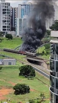 vagão do metro pega fogo em aguas claras