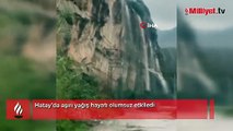 Hatay'da şiddetli sağanak heyelana neden oldu! Sahil yolu kapandı