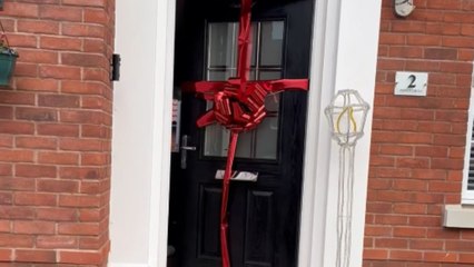 Girl in happy tears after being surprised with her first-ever car on Christmas morning