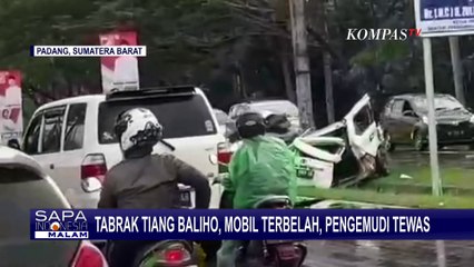 Tabrak Tiang Baliho, Mobil Ringsek Terbelah, Pengemudi Tewas di Tempat