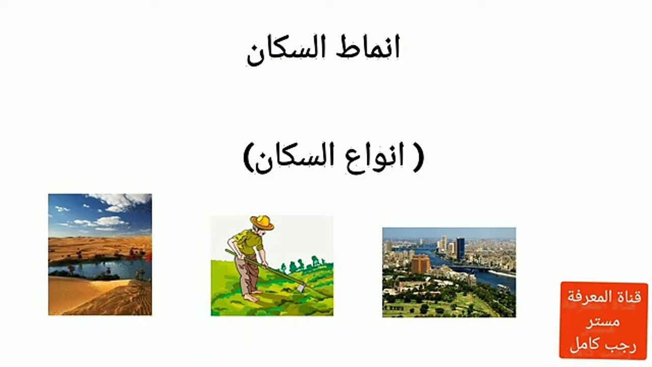 انماط السكان فى بلدنا / دراسات الصف الرابع الترم الثانى
