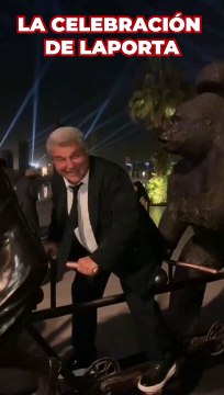 La peculiar celebración de Laporta tras pasar a la final de la Supercopa de España