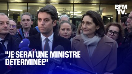 Download Video: Gabriel Attal et Amélie Oudéa-Castéra s'expriment après avoir visité un collège dans les Yvelines