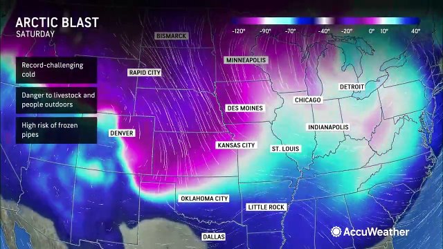 Arctic outbreak to send temperatures below zero