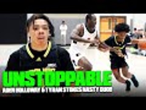 Aden Holloway vs AJ Johnson NASTY Guard Battle!! + Tyran Stokes DUNKING EVERYTHING