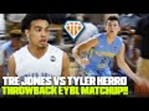 Tyler Herro vs Tre Jones THROWBACK Matchup In Nike EYBL!! | Spurs vs Heat Guards BATTLE in HS
