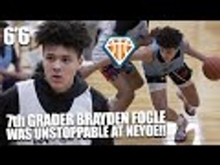 Download Video: 6'6 7th Grader Brayden Fogle Was UNSTOPPABLE At NEOYE!! | Crafty Lefty Has Elite Level Finishing