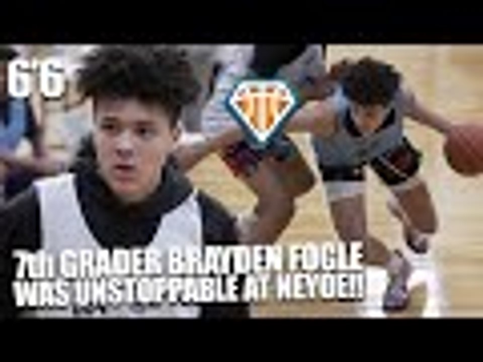 6'6 7th Grader Brayden Fogle Was UNSTOPPABLE At NEOYE!! | Crafty Lefty Has Elite Level Finishing