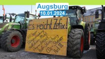 Augsburg: 4.000 demonstrierten gegen die Abschaffung der Agrardiesel-Subvention | 10.01.2024