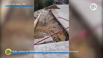 Mala calidad de obra deja sin agua a cabecera de Jesús Carranza
