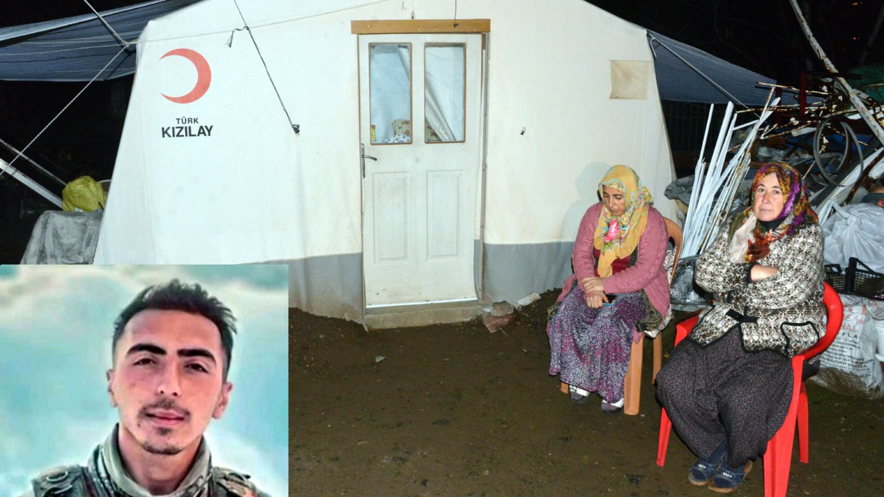 Depremzede aileye şehit ateşi düştü: Acı haber sonrası  çadıra 10 adet ısıtıcı bırakıldı