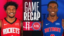 Game Recap: Rockets 112, Pistons 110