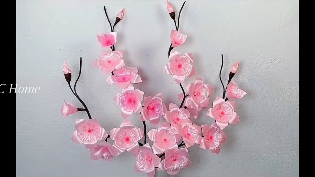 How to make beautiful flower by ribbon and cloth art and craft DIY home decor. PNC home