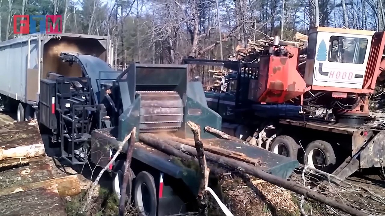 Extreme Dangerous Monster In The Woodworking Industry, Modern Wood Chipper Makes Whole World Adm