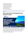 How to Start Solar Panel Manufacturing Business In 2024