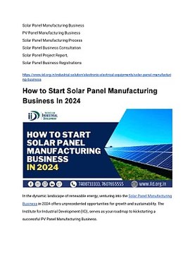 How to Start Solar Panel Manufacturing Business In 2024