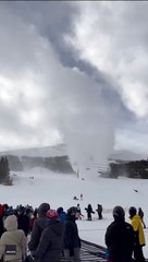 Strong winds create 'snownado' at Colorado ski resort