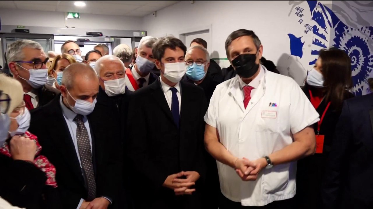 Le Premier ministre Gabriel Attal est arrivé au CHU de Dijon avec Catherine Vautrin, ministre du travail, de la Santé et des Solidarités