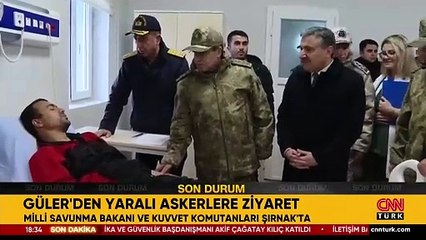 Kuvvet komutanlarından tedavi gören yaralı askerlere ziyaret