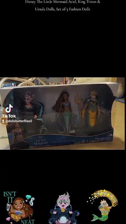 Disney The Little Mermaid Ariel, King Triton & Ursula Dolls, Set of 3 Fashion Dolls