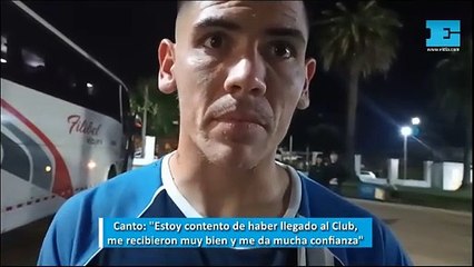 Canto: "Estoy contento de haber llegado al Club,  me recibieron muy bien y me da mucha confianza"