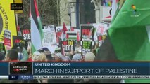 Citizens of London support the Palestinian people in the Gaza Strip