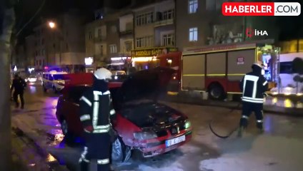 Karaman'da LPG'li otomobil yandı, yol trafiğe kapatıldı