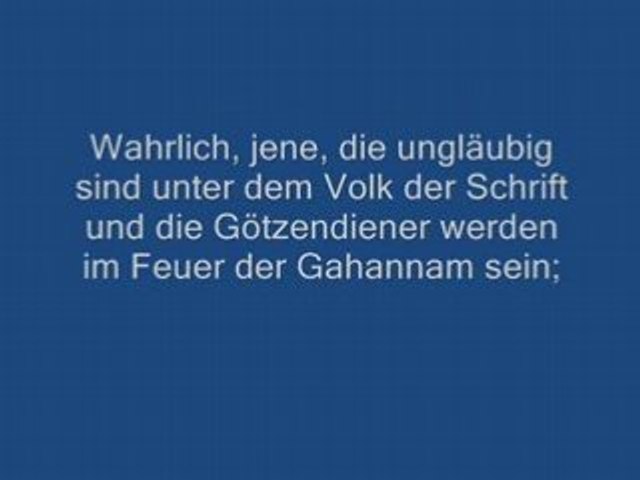 Qur'an - Sura 98 - Al-Bayyina (Der deutliche Beweis)