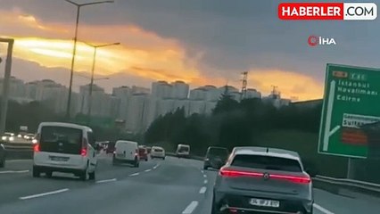 TEM'de 'makas' dehşeti kamerada