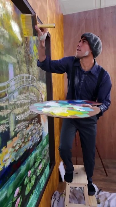 He ruined Monet’s famous painting by Zach king magic tricks..