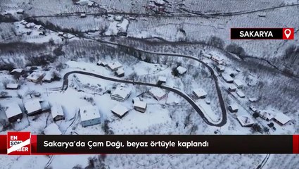 Sakarya’da Çam Dağı, beyaz örtüyle kaplandı