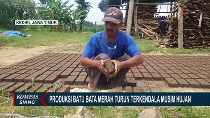 Intensitas Curah Hujan Tinggi, Perajin Batu Bata Merah di Kediri Akui Produksi Menurun