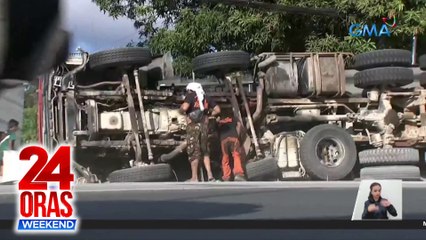 4 sugatan matapos tumagilid ang isang truck | 24 Oras Weekend