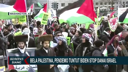 Bela Palestina, Massa di Depan Gedung Putih AS Tuntut Joe Biden Stop Danai Israel