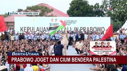 Kampanye di Batam, Prabowo Sempat Berjoget di Atas Panggung dan Cium Bendera Palestina