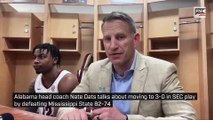 Alabama head coach Nate Oats talks about moving to 3-0 in SEC play by defeating Mississippi State