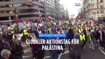Weltweite Proteste: Tausende forderten Frieden in Palästina