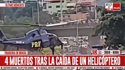 Download Video: Impresionante video: así cayó un helicóptero de rescate en Brasil