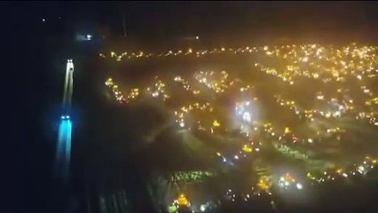 WATCH: The German farmers line up their tractors to show their message