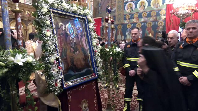 Η υποδοχή της θαυματουργής εικόνας της Παναγίας της Πεφανερωμένης στον Ι.Ν. Αγίου Αθανασίου