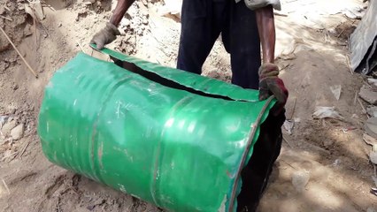 Reuse Old Oil Drum As Wheelbarrow