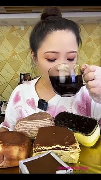 #12 Desserts mukbang/ASMR || Chocolate dessert set || crepe cake, icechocolava, mochi, tiramisu, creampuff, box cake