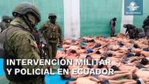 Tras ola de violencia en Ecuador, militares y policías intervienen cárceles de ese país