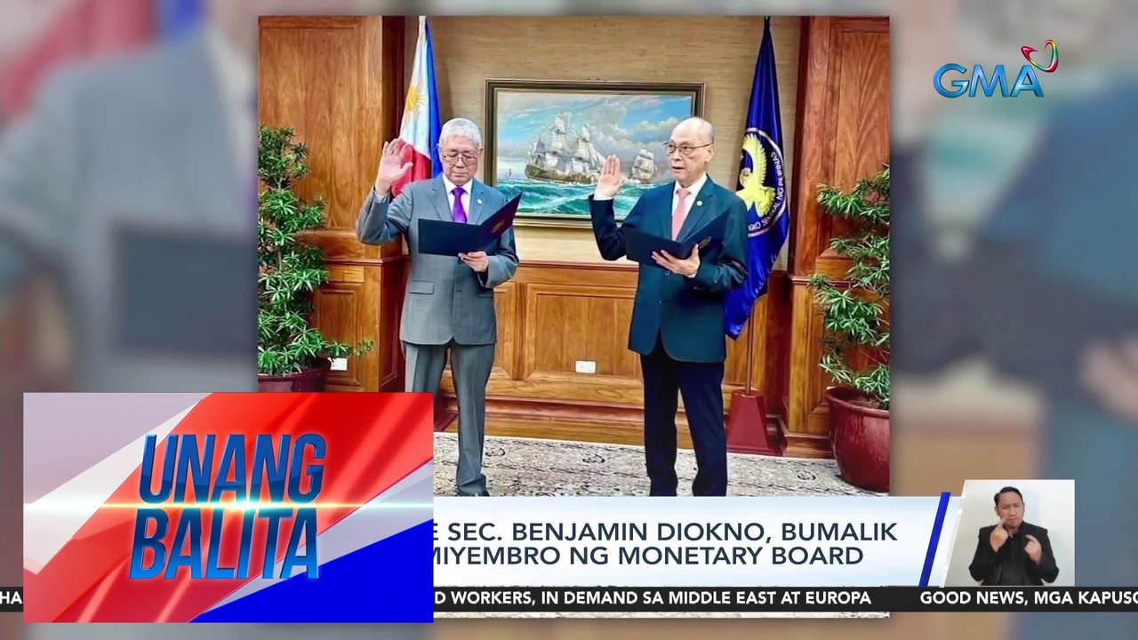 Dating Finance Sec. Benjamin Diokno, bumalik sa BSP bilang miyembro ng Monetary Board | UB