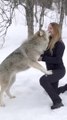 GIRL HOWLS WITH GIANT WOLVES